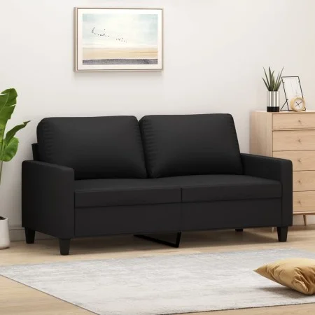 Sofá de 2 plazas de cuero sintético negro 140 cm de , Sofás - Ref: Foro24-359137, Precio: 200,86 €, Descuento: %