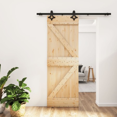 Puerta corredera con herrajes madera maciza de pino 70x210 cm de , Puertas - Ref: Foro24-3203122, Precio: 178,90 €, Descuento: %