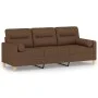 Sofá de 3 plazas con cojines tela marrón 180 cm de , Sofás - Ref: Foro24-3200832, Precio: 269,26 €, Descuento: %