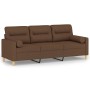 Sofá de 3 plazas con cojines tela marrón 180 cm de , Sofás - Ref: Foro24-3200832, Precio: 273,56 €, Descuento: %