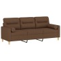 Sofá de 3 plazas con cojines tela marrón 180 cm de , Sofás - Ref: Foro24-3200832, Precio: 273,56 €, Descuento: %
