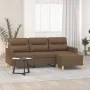 Sofá de 3 plazas con taburete de tela marrón 180 cm de , Sofás - Ref: Foro24-3201076, Precio: 299,72 €, Descuento: %