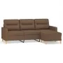 Sofá de 3 plazas con taburete de tela marrón 180 cm de , Sofás - Ref: Foro24-3201076, Precio: 299,72 €, Descuento: %