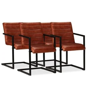 Sillas de comedor 4 unidades cuero auténtico marrón de , Sillas de comedor - Ref: Foro24-275238, Precio: 671,76 €, Descuento: %