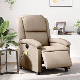 Sillón reclinable de masaje eléctrico cuero sintético capuchino en Sillones | Comprar online en Foru.es