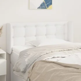 Cabecero de cuero sintético blanco 83x16x78/88 cm de , Cabeceros y pies de cama - Ref: Foro24-3118841, Precio: 48,18 €, Descu...