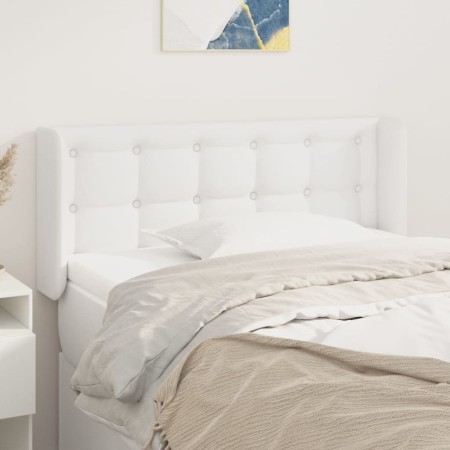 Cabecero de cuero sintético blanco 83x16x78/88 cm de , Cabeceros y pies de cama - Ref: Foro24-3118841, Precio: 46,38 €, Descu...