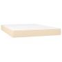 Cama box spring con colchón tela color crema 140x190 cm de , Camas y somieres - Ref: Foro24-3127882, Precio: 469,31 €, Descue...