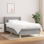Cama box spring con colchón tela gris claro 80x200 cm de , Camas y somieres - Ref: Foro24-3130465, Precio: 292,09 €, Descuent...