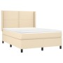 Cama box spring con colchón tela color crema 140x190 cm de , Camas y somieres - Ref: Foro24-3131350, Precio: 464,18 €, Descue...
