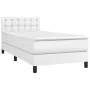 Box spring bed and LED mattress white synthetic leather 80x200 cm by , Beds and slatted bases - Ref: Foro24-3134190, Price: 3...