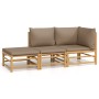 Set de muebles de jardín 3 piezas bambú y cojines gris taupe de , Conjuntos de jardín - Ref: Foro24-3155140, Precio: 350,57 €...
