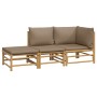 Set de muebles de jardín 3 piezas bambú y cojines gris taupe de , Conjuntos de jardín - Ref: Foro24-3155140, Precio: 350,57 €...