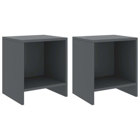 Mesitas de noche 2 uds madera de pino gris oscuro 35x30x40 cm de vidaXL, Mesitas de noche - Ref: Foro24-322244, Precio: 51,90...