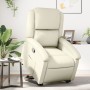 Sillón reclinable elevable cuero artificial color crema en Sillones | Comprar online en Foru.es
