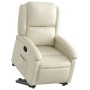 Sillón reclinable elevable cuero artificial color crema en Sillones | Comprar online en Foru.es