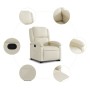 Sillón reclinable elevable cuero artificial color crema en Sillones | Comprar online en Foru.es