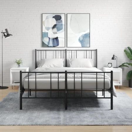 Mesitas de noche 2 uds madera de ingeniería blanco 40x35x50 cm de , Mesitas de noche - Ref: Foro24-830717, Precio: 46,17 €, D...