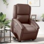 Sillón reclinable elevable cuero sintético marrón en Sillones | Comprar online en Foru.es