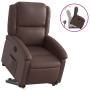 Sillón reclinable elevable cuero sintético marrón en Sillones | Comprar online en Foru.es
