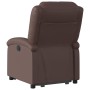 Sillón reclinable elevable cuero sintético marrón en Sillones | Comprar online en Foru.es