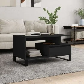 Mesa de centro madera contrachapada negro 90x49x45 cm de , Mesas de centro - Ref: Foro24-831029, Precio: 68,85 €, Descuento: %