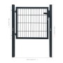 Puerta de valla metálica acero gris antracita 105x150 cm de vidaXL, Puertas de jardín - Ref: Foro24-142026, Precio: 166,69 €,...