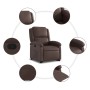 Sillón reclinable elevable cuero sintético marrón en Sillones | Comprar online en Foru.es