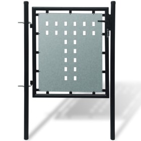 Puerta de valla de jardín negra 100x150 cm de vidaXL, Puertas de jardín - Ref: Foro24-141685, Precio: 136,20 €, Descuento: %