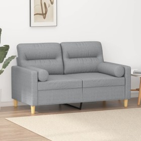 Sofá de 2 plazas con cojines tela gris claro 120 cm de , Sofás - Ref: Foro24-3200813, Precio: 233,95 €, Descuento: %