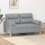 Sofá de 2 plazas con cojines tela gris claro 120 cm de , Sofás - Ref: Foro24-3200813, Precio: 219,82 €, Descuento: %