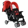 Tandem steel red and black stroller for 2 children by vidaXL, Baby strollers - Ref: Foro24-10111, Price: 207,41 €, Discount: %
