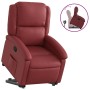Sillón reclinable elevable cuero artificial rojo tinto en Sillones | Comprar online en Foru.es