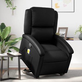 Sillón reclinable de masaje de pie cuero artificial negro en Sillones | Comprar online en Foru.es