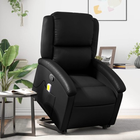 Sillón reclinable de masaje de pie cuero artificial negro en Sillones | Comprar online en Foru.es