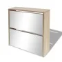 Mueble zapatero 2 compartimentos espejo color roble 63x17x67cm de vidaXL, Zapateros y organizadores de calzado - Ref: Foro24-...