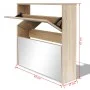 Mueble zapatero 2 compartimentos espejo color roble 63x17x67cm de vidaXL, Zapateros y organizadores de calzado - Ref: Foro24-...