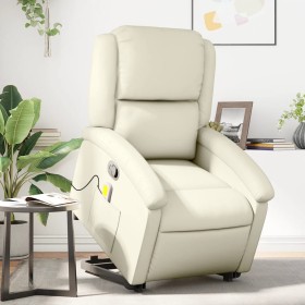 Sillón reclinable de masaje de pie cuero artificial color crema en Sillones | Comprar online en Foru.es