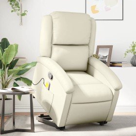 Sillón reclinable de masaje de pie cuero artificial color crema en Sillones | Comprar online en Foru.es