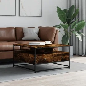 Smoked oak engineered wood coffee table 80x80x45 cm by , Coffee table - Ref: Foro24-835291, Price: 83,42 €, Discount: %