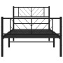 Estructura de cama con cabecero y estribo metal negro 90x190 cm de , Camas y somieres - Ref: Foro24-372189, Precio: 65,98 €, ...