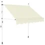 Toldo retráctil de operación manual 150 cm crema de , Toldos - Ref: Foro24-143693, Precio: 77,84 €, Descuento: %
