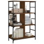 Estantería de madera ingeniería marrón roble 78,5x33x117,5 cm de , Librerías y estanterías - Ref: Foro24-835253, Precio: 66,5...