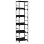 Estantería de madera de ingeniería negra 50x33x188,5 cm de , Librerías y estanterías - Ref: Foro24-835279, Precio: 66,02 €, D...