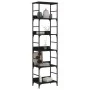 Estantería de madera de ingeniería negra 50x33x188,5 cm de , Librerías y estanterías - Ref: Foro24-835279, Precio: 66,02 €, D...