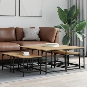 Mesas de centro apilables 5 pzas madera ingeniería roble Sonoma de , Mesas de centro - Ref: Foro24-835335, Precio: 77,50 €, D...