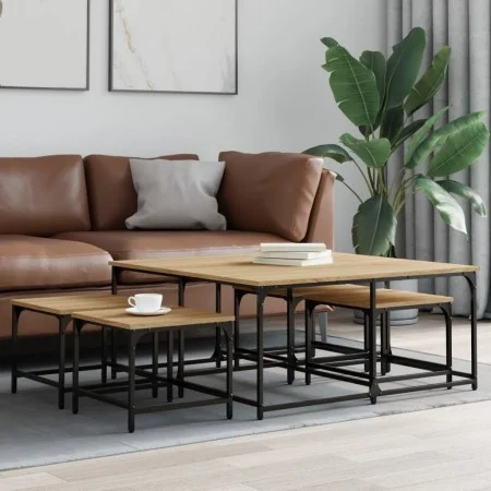 Stackable coffee tables 5 pieces engineered wood Sonoma oak by , Coffee table - Ref: Foro24-835335, Price: 77,50 €, Discount: %