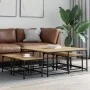 Stackable coffee tables 5 pieces engineered wood Sonoma oak by , Coffee table - Ref: Foro24-835335, Price: 77,50 €, Discount: %