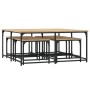 Mesas de centro apilables 5 pzas madera ingeniería roble Sonoma de , Mesas de centro - Ref: Foro24-835335, Precio: 78,25 €, D...