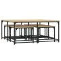 Stackable coffee tables 5 pieces engineered wood Sonoma oak by , Coffee table - Ref: Foro24-835335, Price: 77,50 €, Discount: %